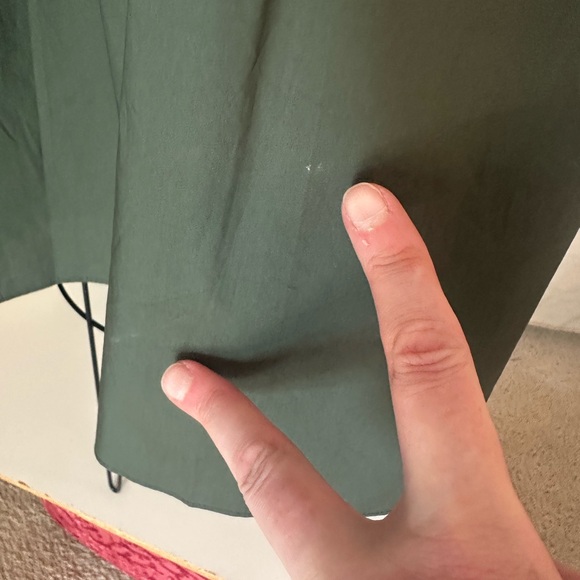 Sage Forest Green Mini Dress NWT Hyacinth House babydoll large sweetheart puff - Picture 3 of 16